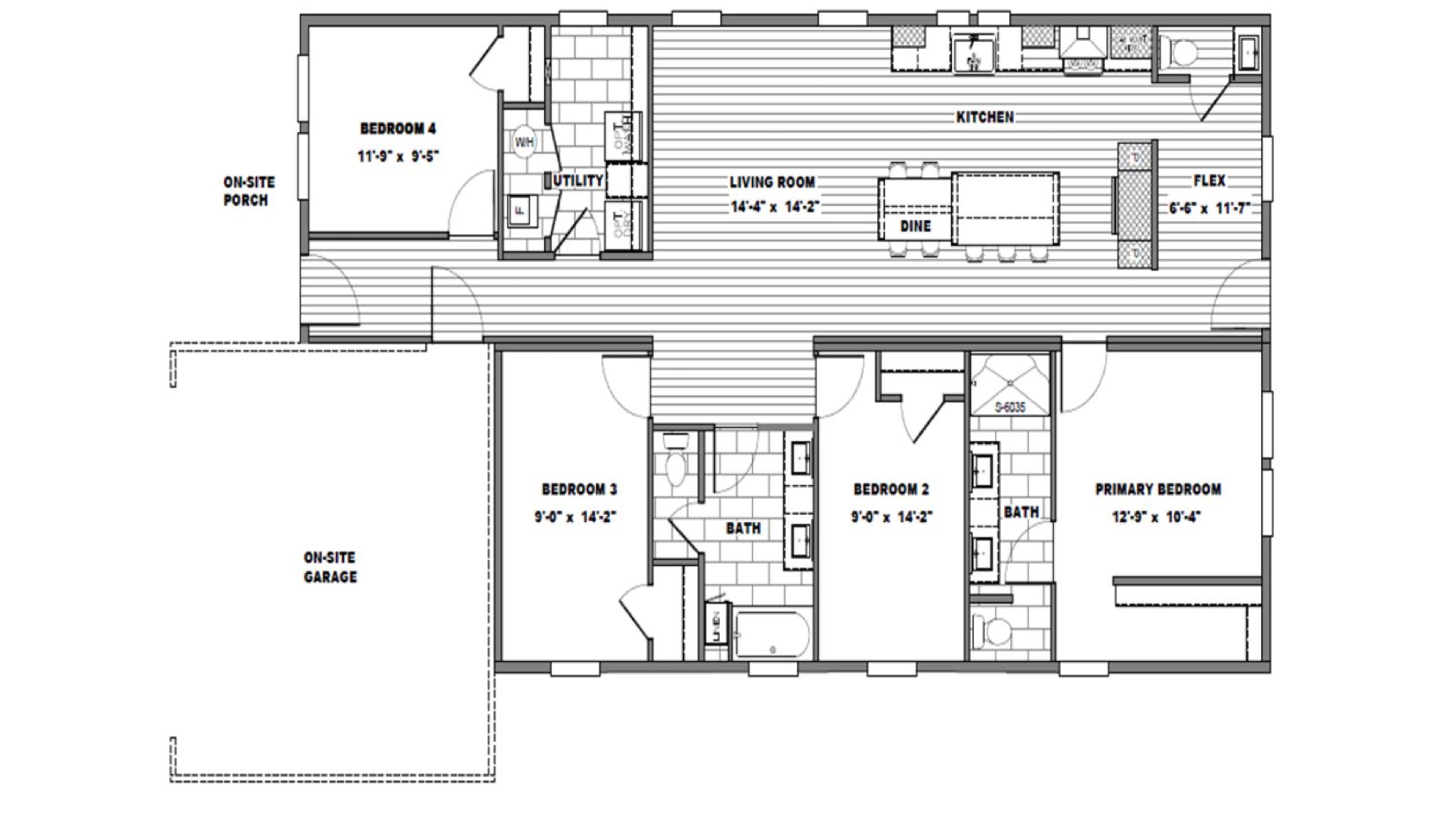 Detailed floor plan schematic of The Altra showing 4 bedrooms and 2.5 bathrooms