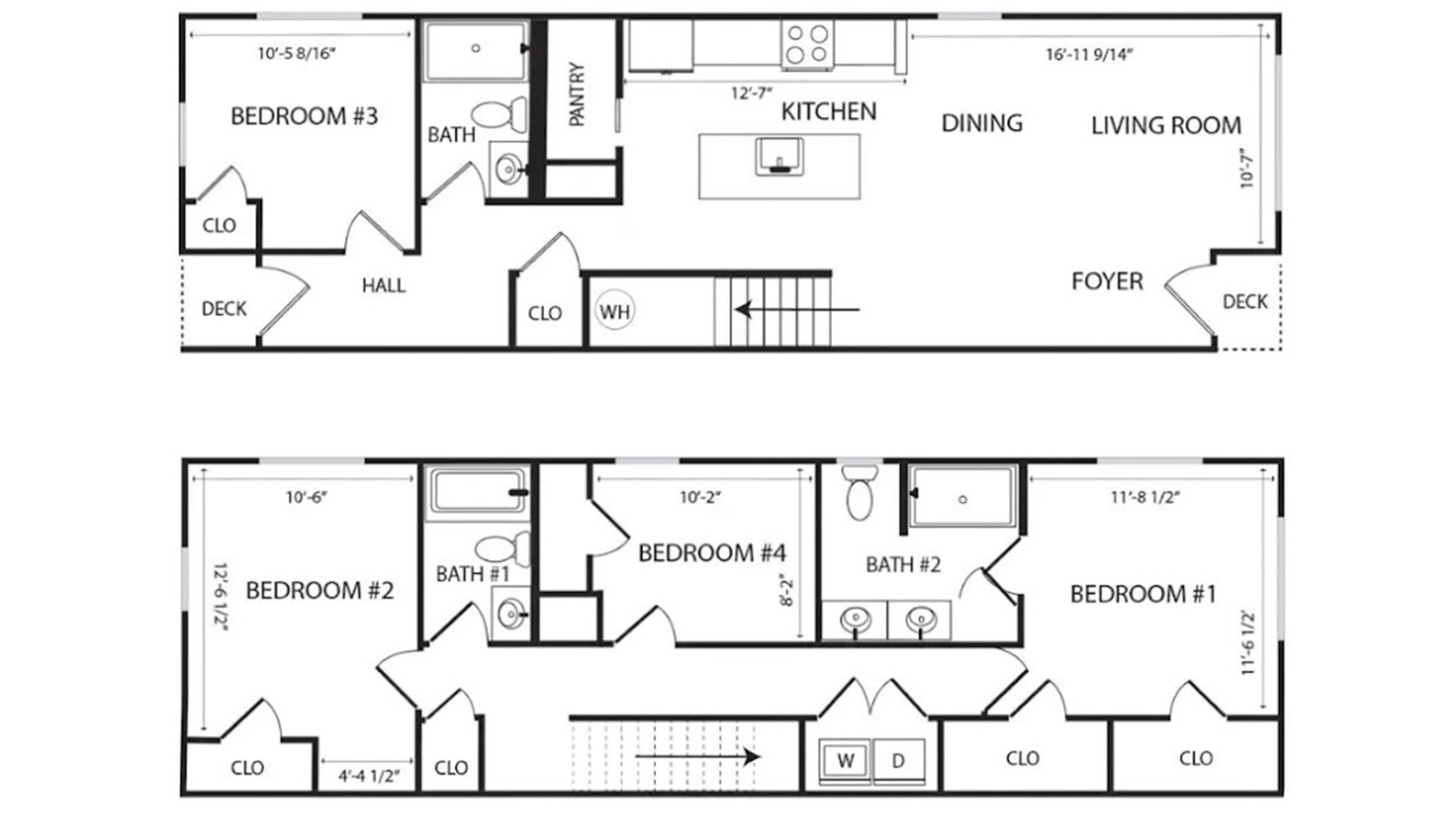 The Loftin Duplex Architectural Floor Plan Diagram